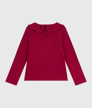 Girls' Long-Sleeved Plain Cotton T-Shirt
