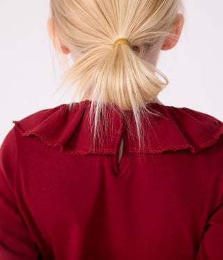 Girls' Long-Sleeved Plain Cotton T-Shirt