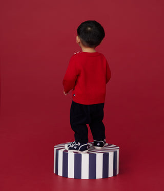 Babies' Jumper in a Wool and Cotton Knit With a Horse Design