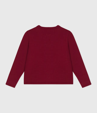 Girls' Heart Printed Plain Fleece Cardigan