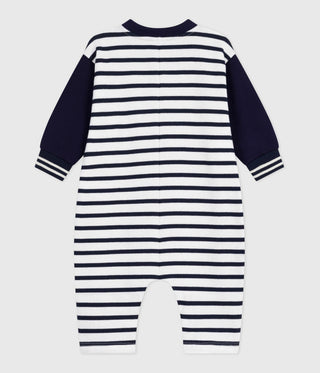 Babies' Long Jumpsuit in Cotton With Sailor Stripes Print