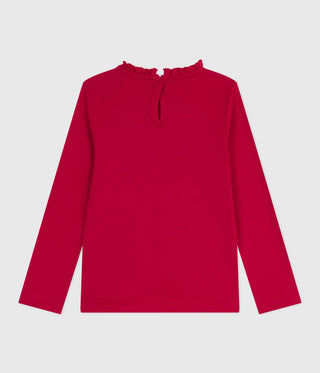 Girls' Long-Sleeved Plain Cotton T-Shirt