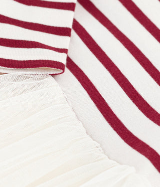 Babies' Long-Sleeved Stripy Dress in Two Materials