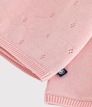 Babies' Wool and Cotton Openwork Knit Wrapover Top