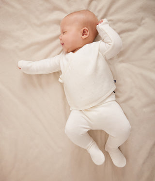 Babies' Wool and Cotton Openwork Knit Wrapover Top