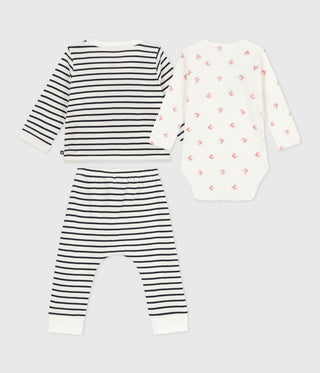 Babies' Three-Piece With Sailor Top and Boat Print Bodysuit Set