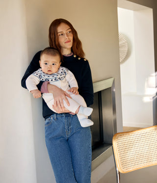 Babies' Two-Piece Knitted Outfit With a Jacquard Knit Cardigan 