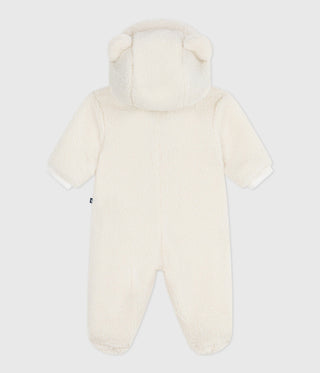 Babies' Sherpa Snowsuit With Ears and a Pinstriped Lining