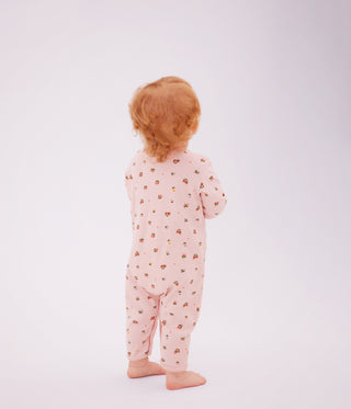 Babies' Footless Floral-Print Cotton Pyjama Suit