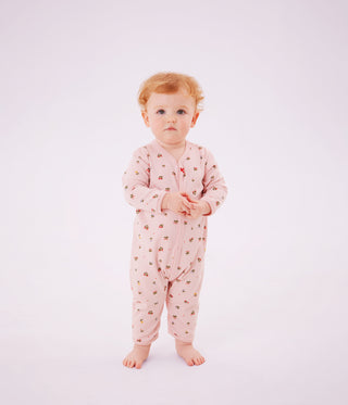 Babies' Footless Floral-Print Cotton Pyjama Suit