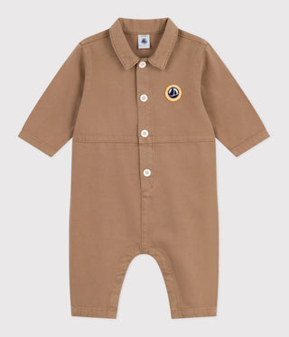 Babies' Long, Plain Overall-Style Cotton Playsuit
