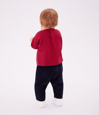 Babies' Long-Sleeved Bear-Print Cotton T-Shirt