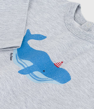 Babies' Long-Sleeved T-Shirt With a Whale Design