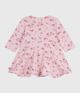 Babies' Long Sleeved Floral-Print Cotton Dress