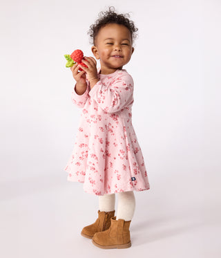 Babies' Long Sleeved Floral-Print Cotton Dress