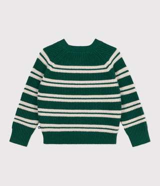Children's Stripy Jumper in Wool and Cotton