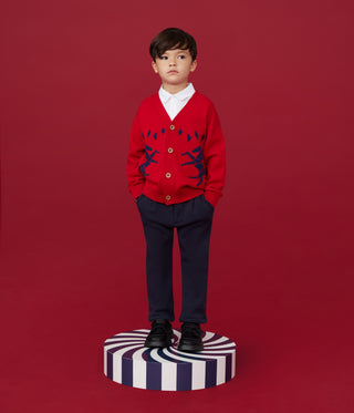 Children's Wool and Cotton Cardigan With Little Motifs