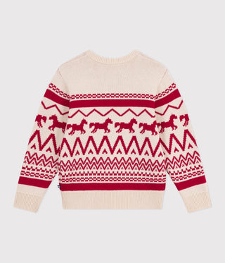 Children's Patterned Wool and Cotton Jumper