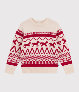 Children's Patterned Wool and Cotton Jumper
