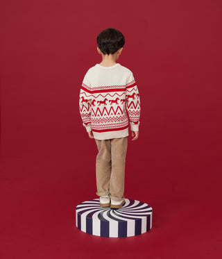 Children's Patterned Wool and Cotton Jumper