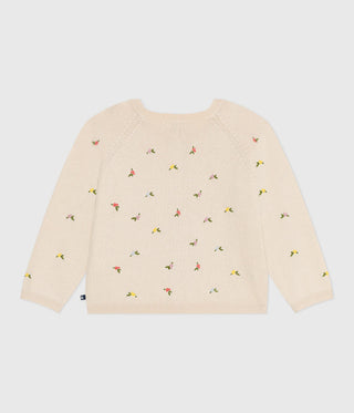 Children's Wool and Cotton Cardigan With Embroidered Motifs