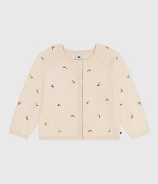 Children's Wool and Cotton Cardigan With Embroidered Motifs