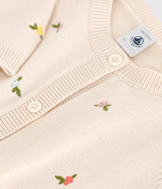 Children's Wool and Cotton Cardigan With Embroidered Motifs