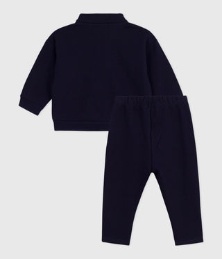 Babies' Sweatshirt and Trousers Set in Plain Cotton