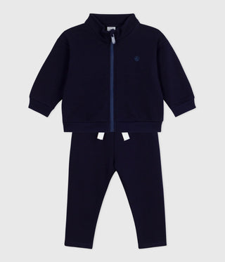 Babies' Sweatshirt and Trousers Set in Plain Cotton