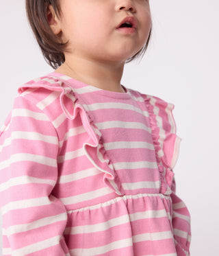 Babies' Long-Sleeved Stripy Cotton Dress