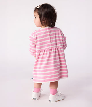 Babies' Long-Sleeved Stripy Cotton Dress