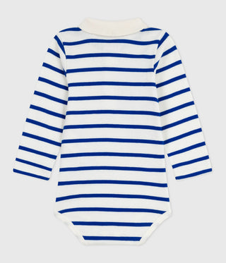 Babies' Stripy Cotton Body With a Polo Shirt Collar
