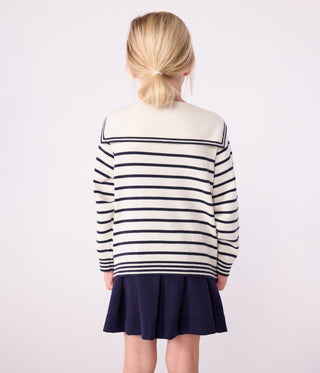 Girls' Stripy Cotton Sailor Jumper