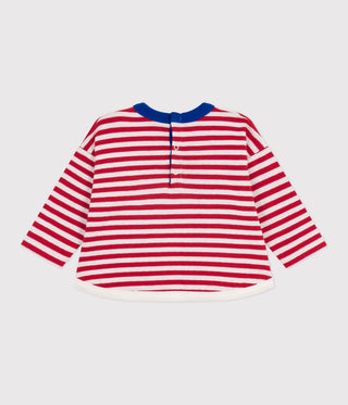 Babies' Long-Sleeved Stripy Cotton T-Shirt