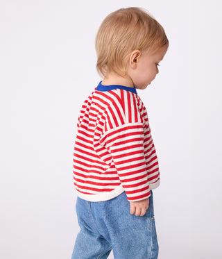Babies' Long-Sleeved Stripy Cotton T-Shirt