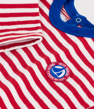 Babies' Long-Sleeved Stripy Cotton T-Shirt