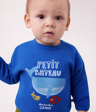 Babies' Whale Pattern Cotton Sweatshirt