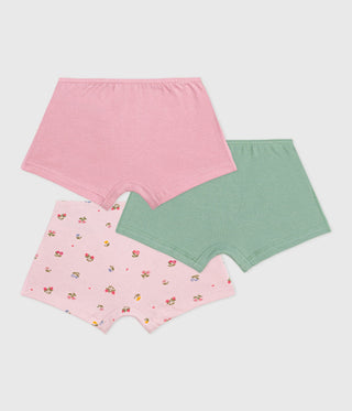 Girl's Floral Print Cotton Shorties - 3-Pack