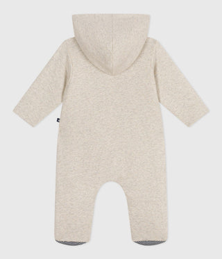 Babies' Plain Padded Playsuit With a Hood and Feet