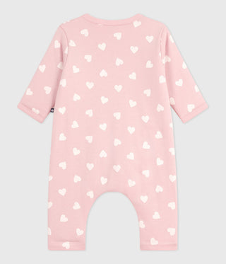 Babies' Padded Heart-Print Cotton Playsuit