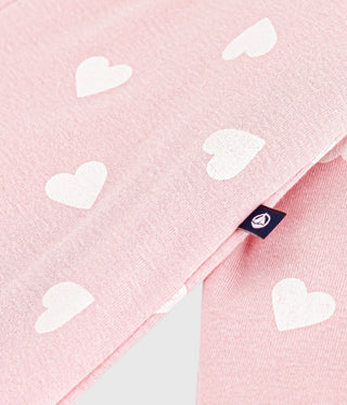 Babies' Padded Heart-Print Cotton Playsuit