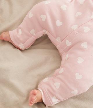 Babies' Padded Heart-Print Cotton Playsuit