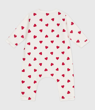 Babies' Padded Heart-Print Cotton Playsuit