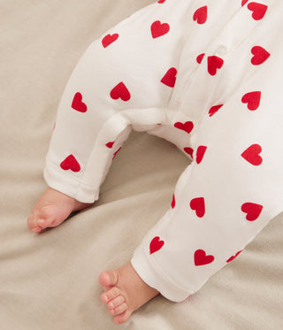 Babies' Padded Heart-Print Cotton Playsuit