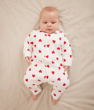 Babies' Padded Heart-Print Cotton Playsuit