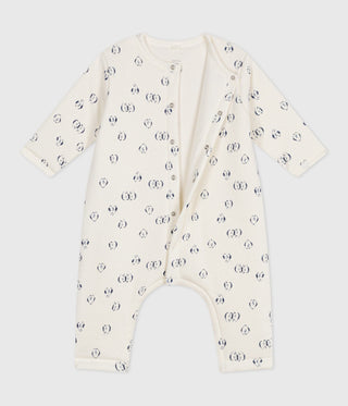 Babies' Padded Penguin-Print Cotton Jumpsuit