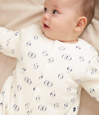 Babies' Padded Penguin-Print Cotton Jumpsuit