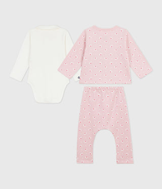 Babies' Three-Piece Heart Print Set