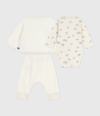 Babies' Three-Piece Set With a Penguin Print Wrap-Around Top and a Body Suit
