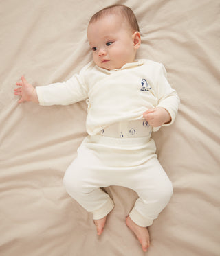 Babies' Three-Piece Set With a Penguin Print Wrap-Around Top and a Body Suit